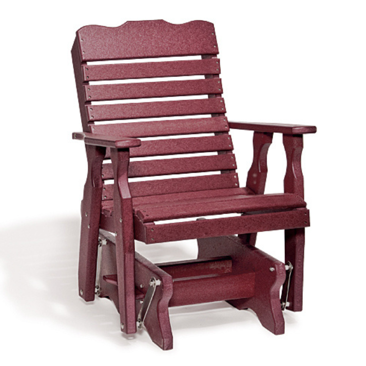 Leisure Lawns Amish Made Recycled Plastic Single Glider (Curve-Back) Model #110 - LEAD TIME TO SHIP 6 WEEKS OR LESS