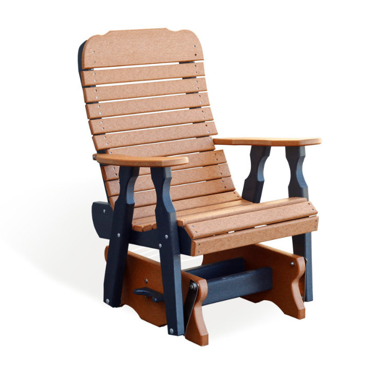 Leisure Lawns Amish Made Recycled Plastic Single Easy Glider Model #111 - LEAD TIME TO SHIP 6 WEEKS OR LESS