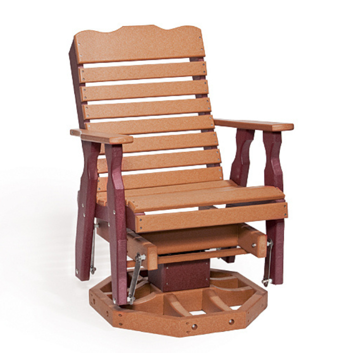 Leisure Lawns Amish Made Recycled Plastic Curve-Back Swivel Glider Chair Model #116 - LEAD TIME TO SHIP 6 WEEKS OR LESS