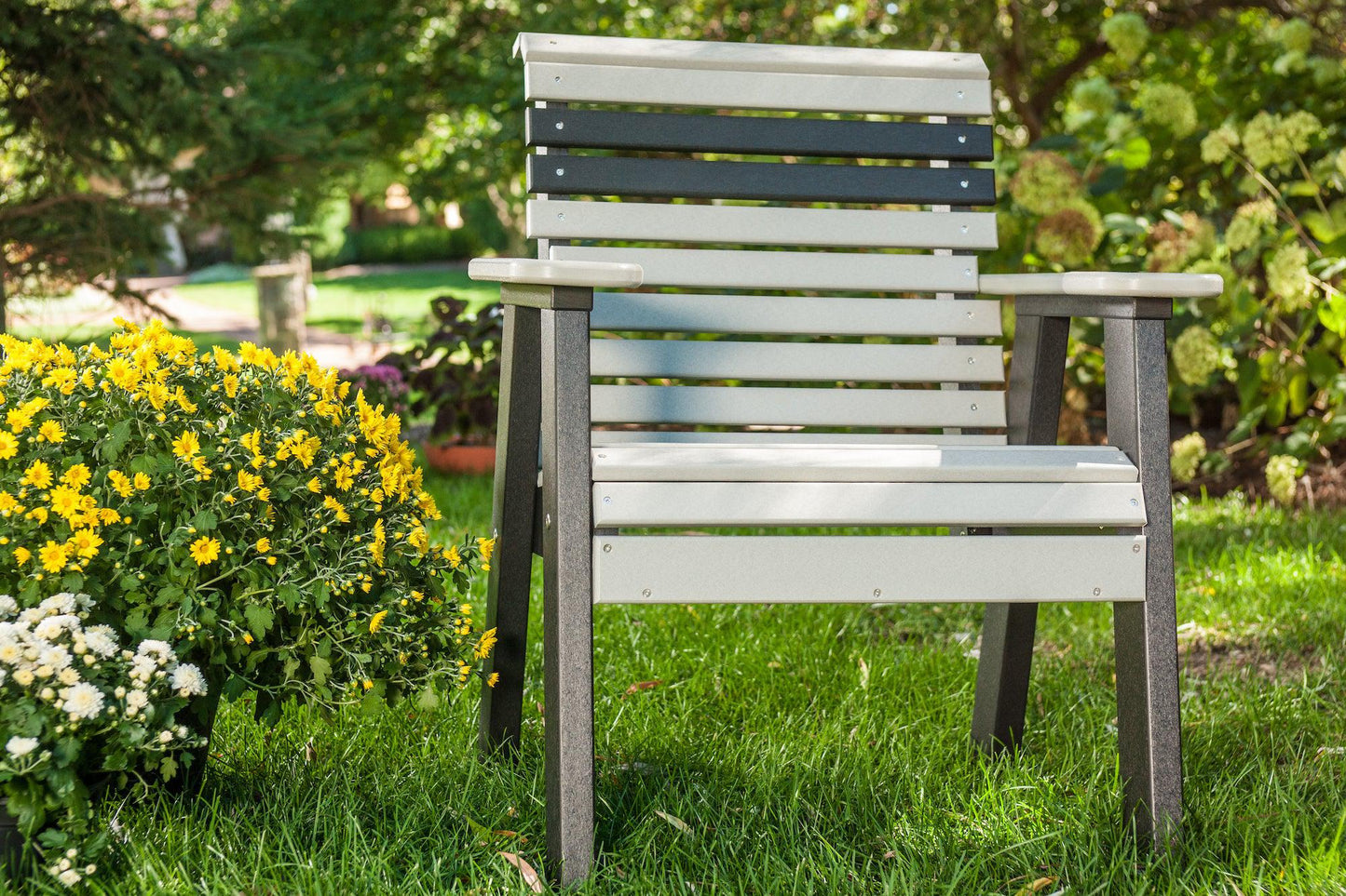 LuxCraft Plain Rollback Recycled Plastic 2ft Bench  - LEAD TIME TO SHIP 7 BUSINESS DAYS OR LESS