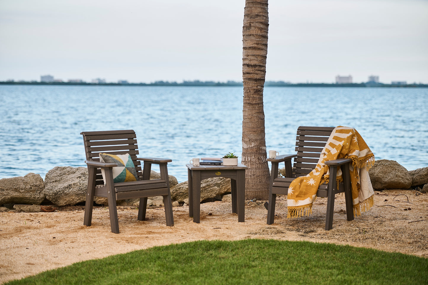 LuxCraft Plain Rollback Recycled Plastic 2ft Bench  - LEAD TIME TO SHIP 7 BUSINESS DAYS OR LESS