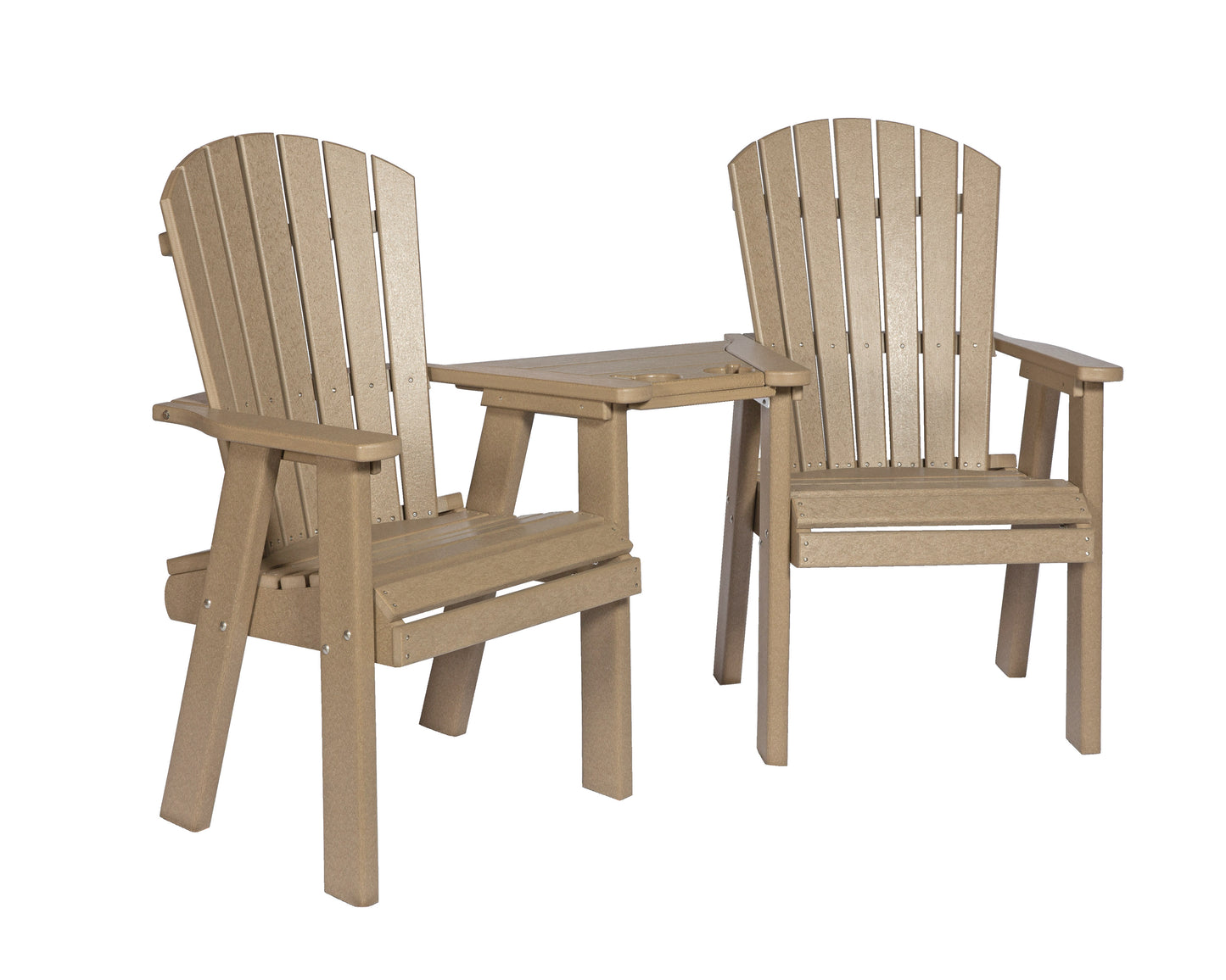Leisure Lawns Amish Made Recycled Plastic Fanback Settee Model #322D (Dining Height) - LEAD TIME TO SHIP 6 WEEKS OR LESS