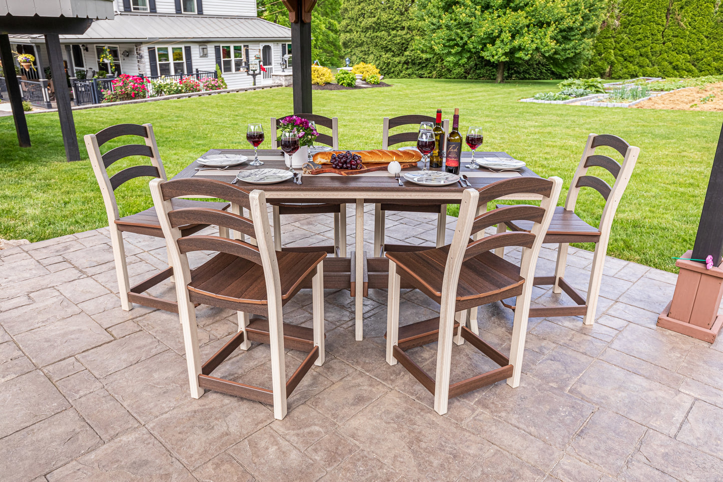Beaver Dam Outdoor 36"x72" Seabreak 6 Piece Counter Set (COUNTER HEIGHT) - LEAD TIME TO SHIP 8 WEEKS OR LESS