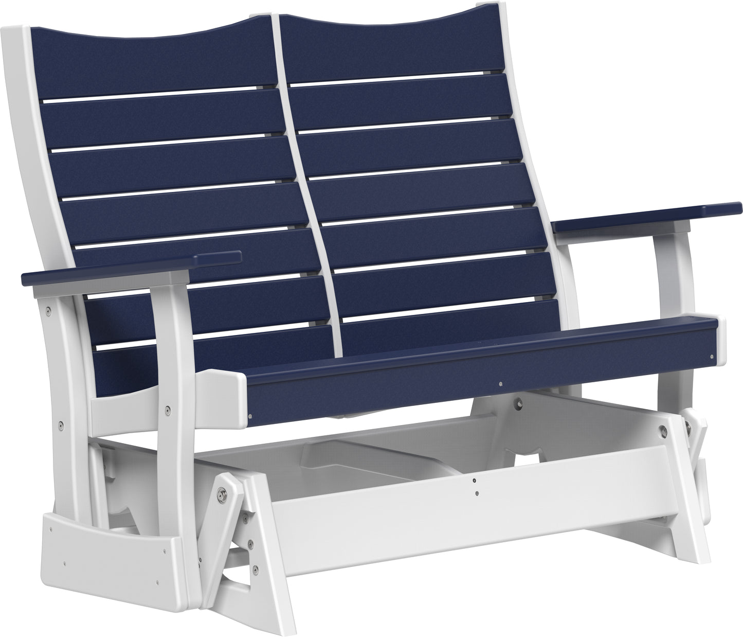 LuxCraft Recycled Plastic 4' Contour Balcony Glider - LEAD TIME TO SHIP 7 BUSINESS DAYS OR LESS