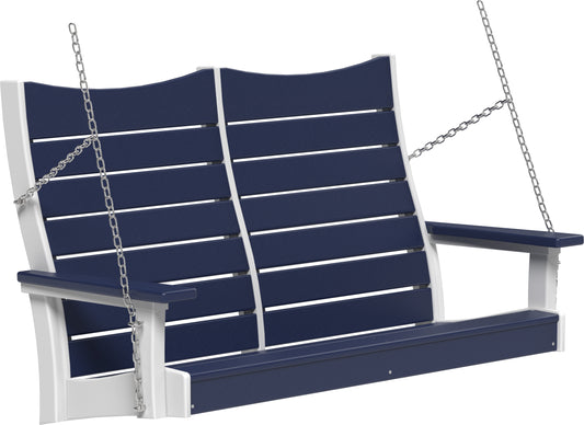 LuxCraft Recycled Plastic 4' Contour Porch Swing - LEAD TIME TO SHIP 7 BUSINESS DAYS OR LESS