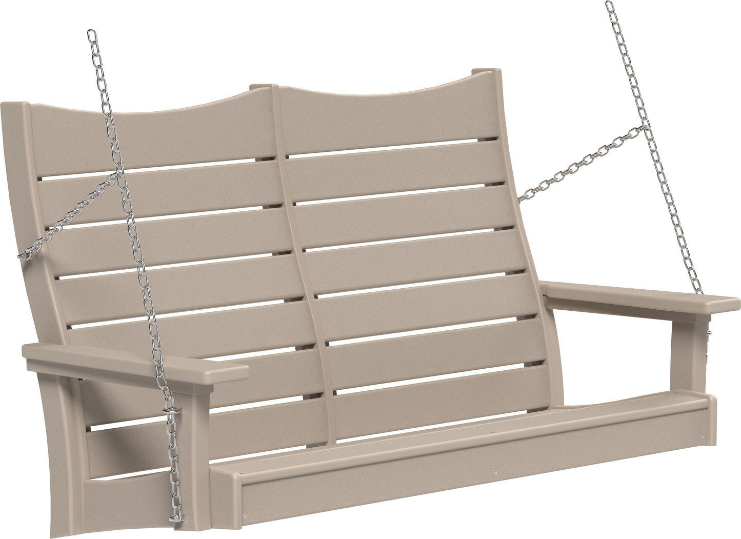 LuxCraft Recycled Plastic 4' Contour Porch Swing - LEAD TIME TO SHIP 7 BUSINESS DAYS OR LESS