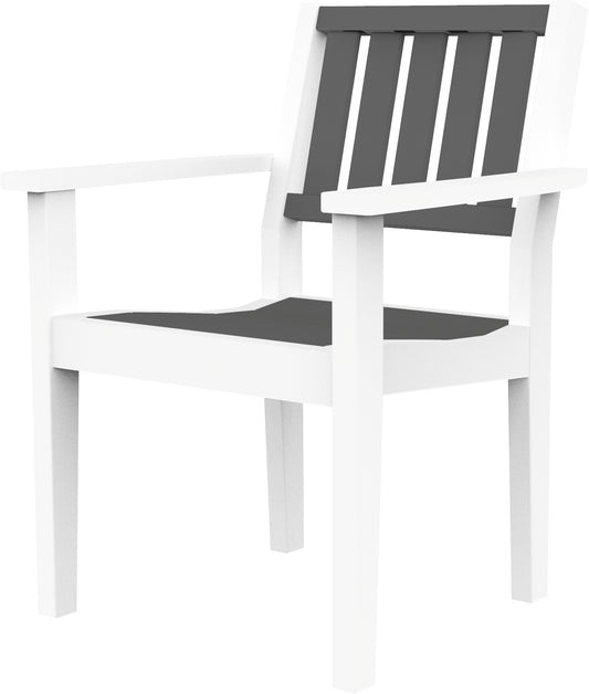 Seaside Casual Recycled Plastic Greenwich Dining Arm Chair Slatted - LEAD TIME TO SHIP 4 TO 6 WEEKS