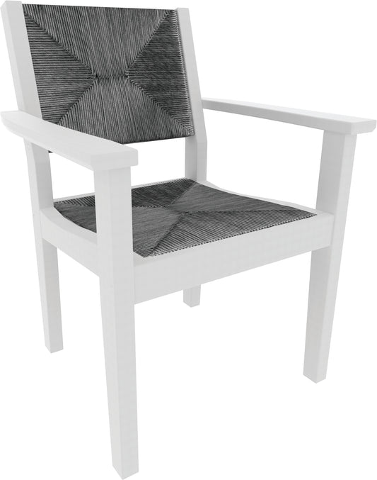 Seaside Casual Recycled Plastic Greenwich Dining Arm Chair (WOVEN) - LEAD TIME TO SHIP 4 TO 6 WEEKS
