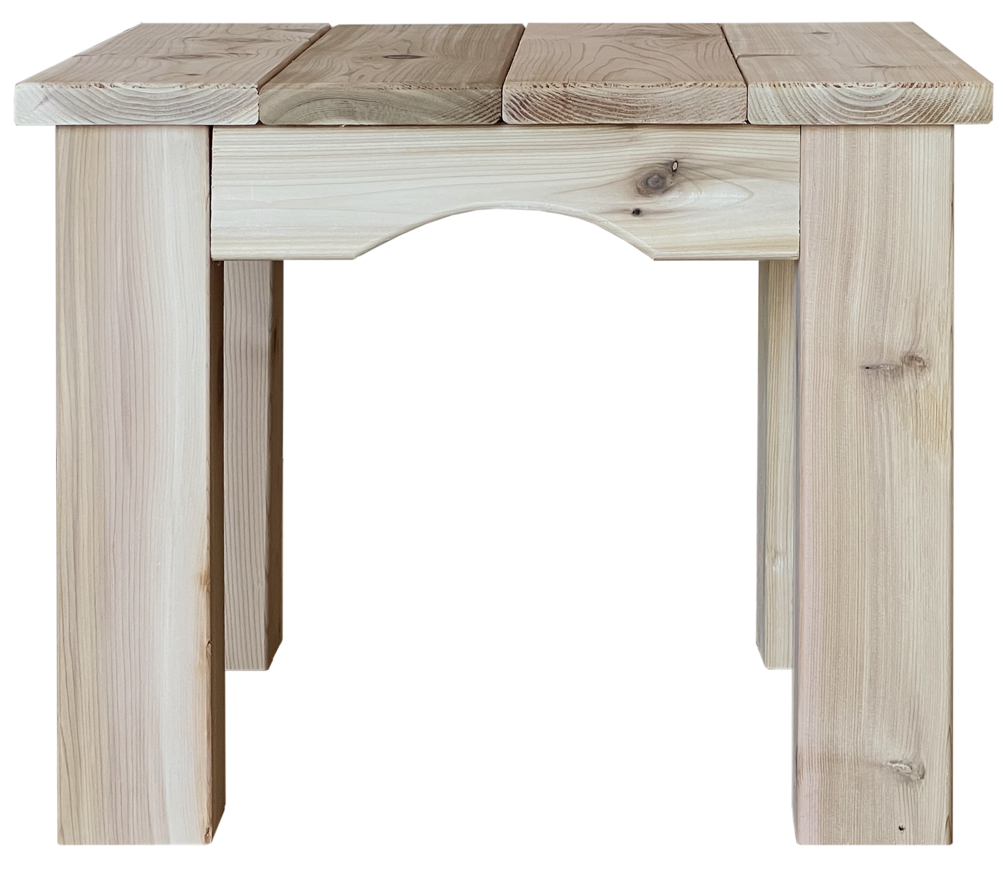 Regallion Outdoor Western Red Cedar Square End Table - LEAD TIME TO SHIP 7 BUSINESS DAYS OR LESS