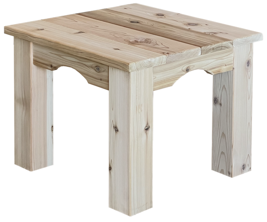 Regallion Outdoor Western Red Cedar Square End Table - LEAD TIME TO SHIP 7 BUSINESS DAYS OR LESS