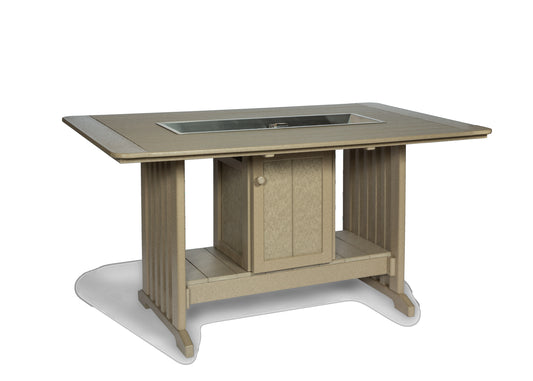 Leisure Lawns Amish Made 72" Rectangular Fire Table Model #816B (Bar Height) - LEAD TIME TO SHIP 4 WEEKS