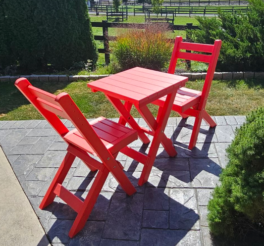 Bryton Park Poly Furniture Recycled Plastic Amish Coronado Square Folding Bistro Set - LEAD TIME TO SHIP 10 BUSINESS DAYS