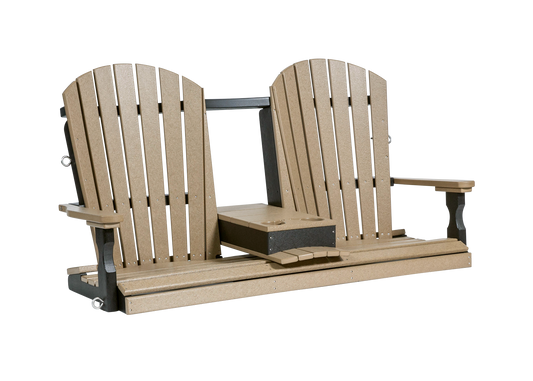 Leisure Lawns Amish Made Recycled Plastic 5' Adirondack Porch Swing w/ Flip down Center Console Model # 352 - LEAD TIME TO SHIP 4 WEEKS