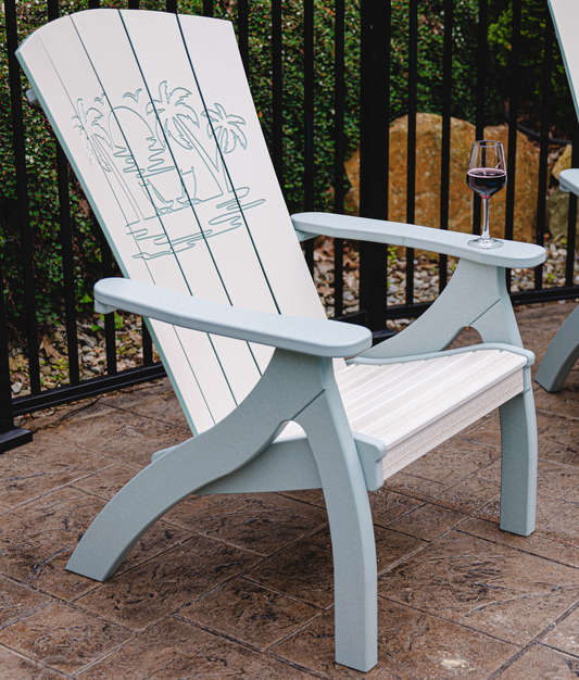 Beaver Dam Outdoor Bayside Sunset Design Mint and Seashell Color Siesta Chair - LEAD TIME TO SHIP 8 WEEKS OR LESS