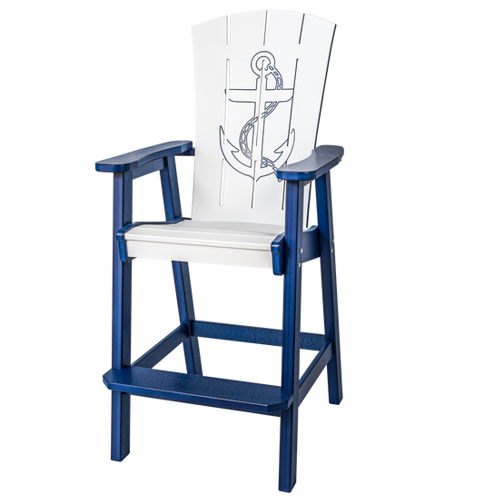 Beaver Dam Outdoor Bayside Anchor Design Bar Chair (BAR HEIGHT) - LEAD TIME TO SHIP 4 WEEKS OR LESS - LEAD TIME TO SHIP 6 WEEKS OR LESS