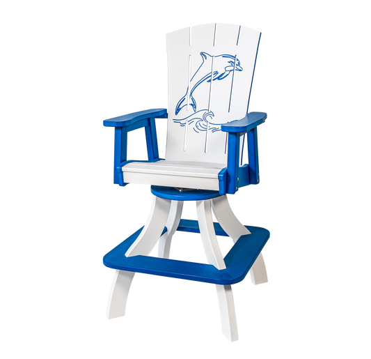 Beaver Dam Outdoor Bayside Dolphin Swivel Bar Chair (BAR HEIGHT) - LEAD TIME TO SHIP 4 WEEKS OR LESS