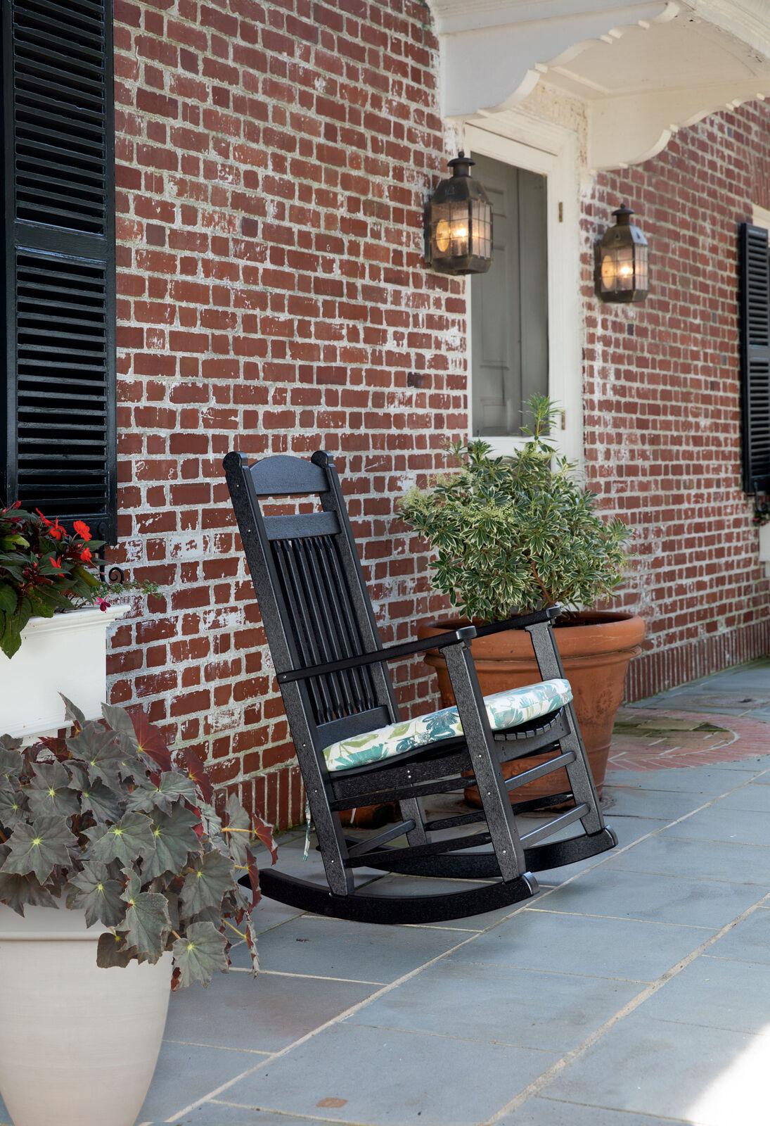 Leisure Lawns Amish Made Recycled Plastic Lumbar Rocking Chair Model #84 - LEAD TIME TO SHIP 6 WEEKS OR LESS