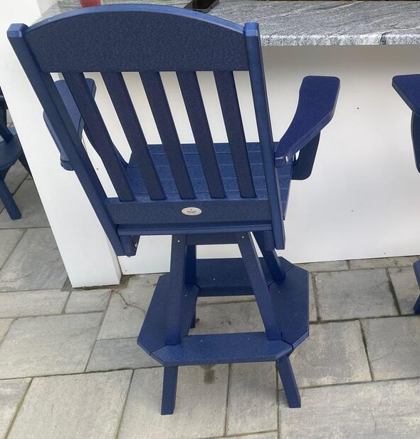 Bryton Park Poly Furniture Recycled Plastic Classic Swivel Bar Chair w/ Arms (BAR HEIGHT) - LEAD TIME TO SHIP 10 BUSINESS DAYS