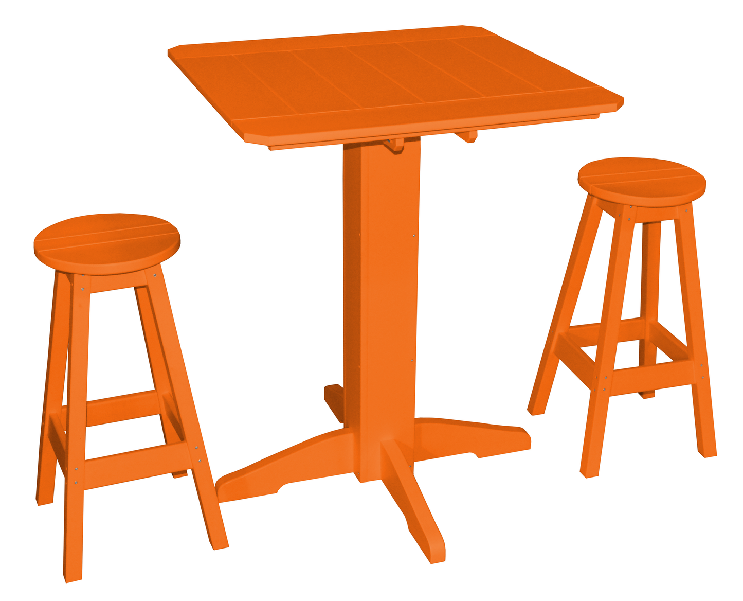 Bryton Park Poly Furniture Recycled Plastic Square 3 Piece Pub Set (BAR HEIGHT) - LEAD TIME TO SHIP 3 WEEKS OR LESS
