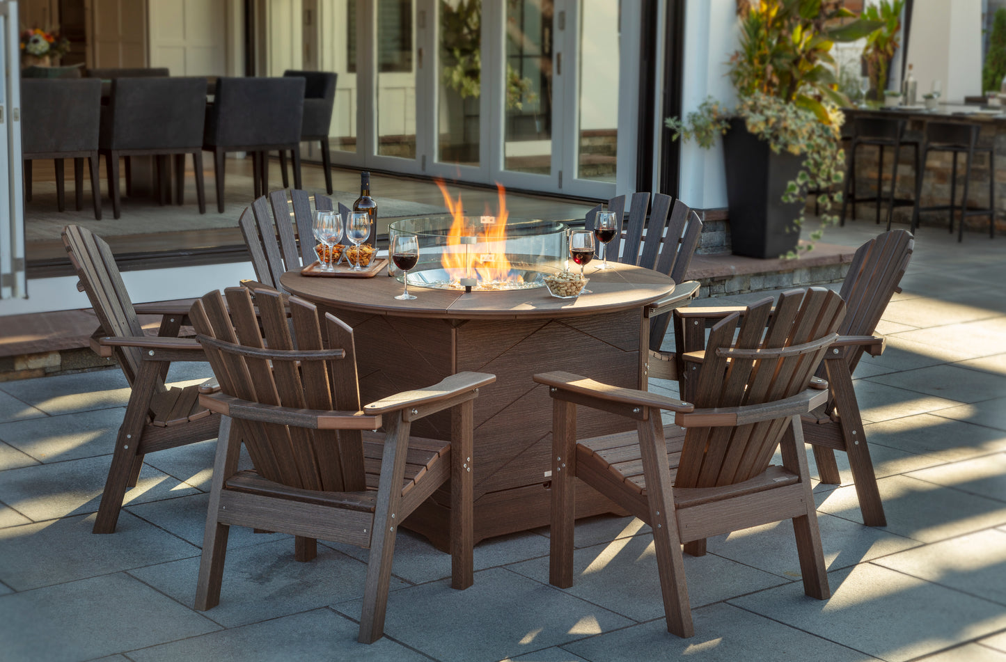 Seaside Casual Recycled Plastic Aura 50" Round Fire Table Riser - LEAD TIME TO SHIP 4 TO 6 WEEKS