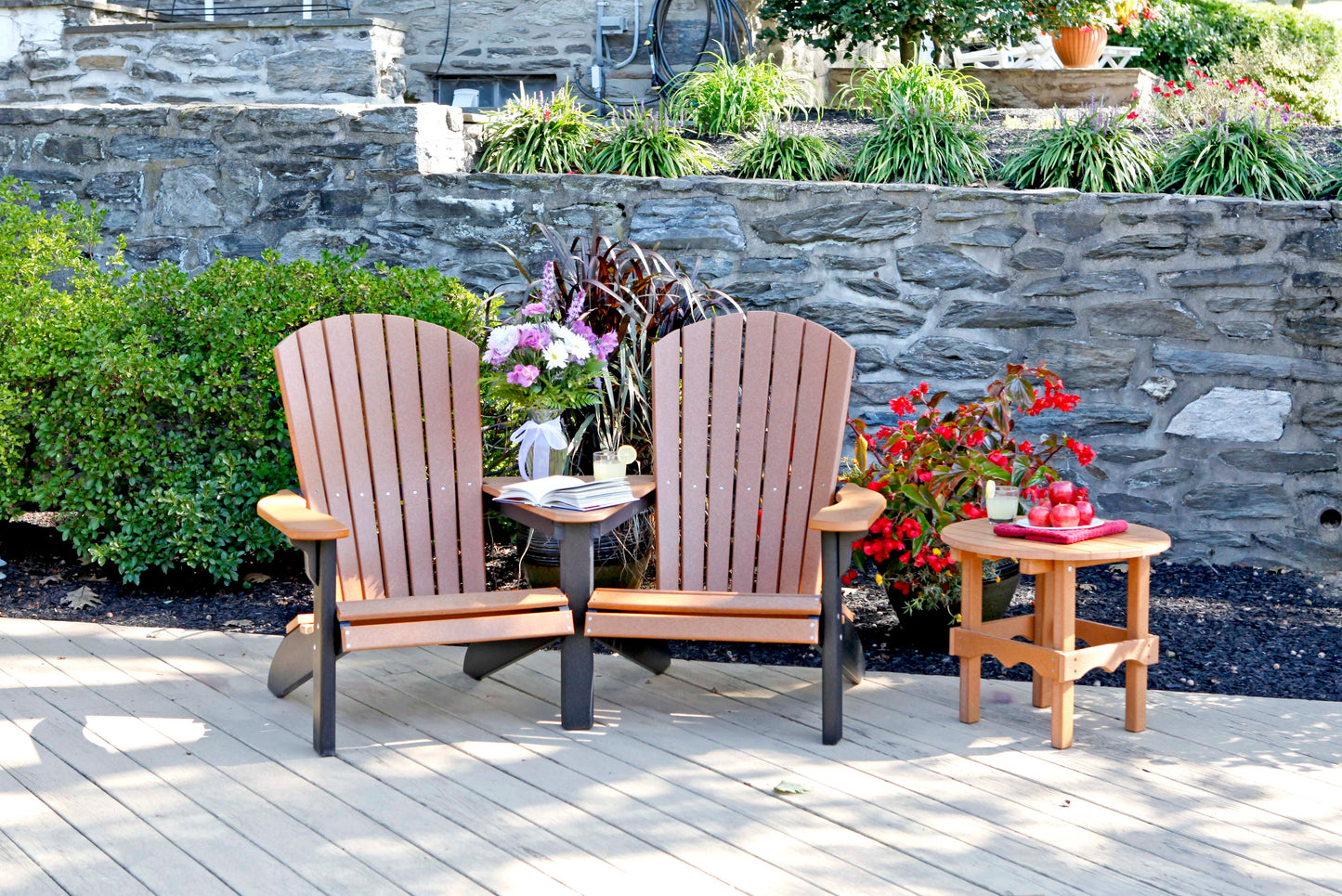 Leisure Lawns Amish Made Recycled Plastic Settee (Fan-Back) Model #362 - LEAD TIME TO SHIP 6 WEEKS OR LESS