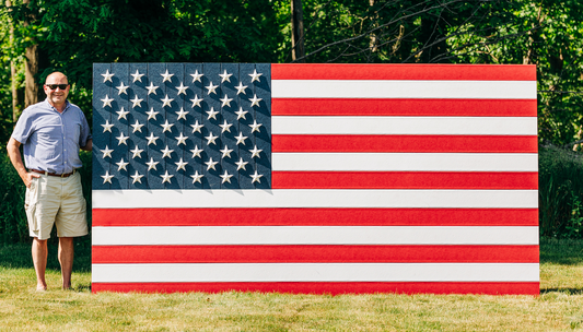 Giant 3 Dimensional Poly Lumber 11' x 6 ' American Flag - LEAD TIME TO SHIP 6 WEEKS OR LESS