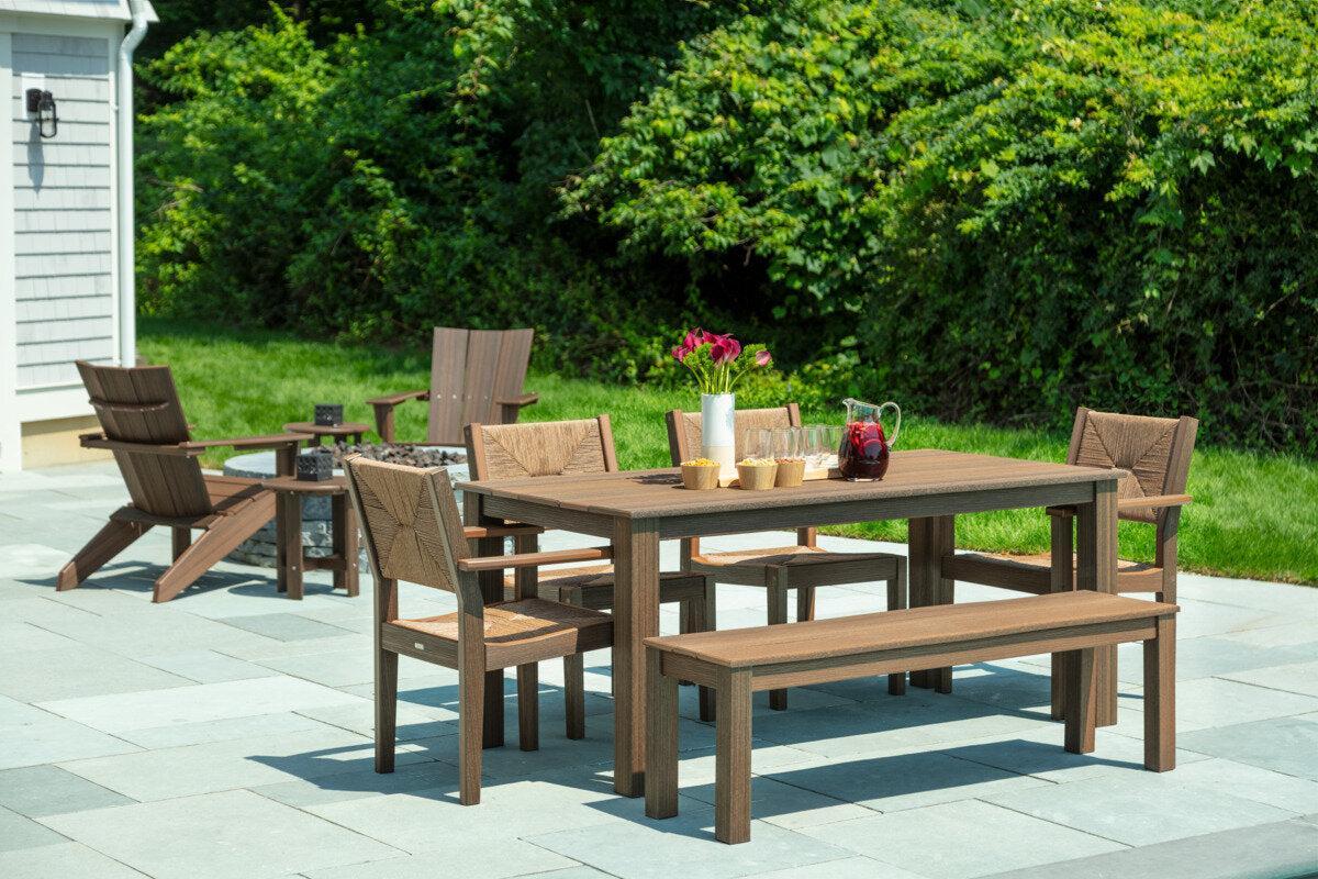 Seaside Casual Recycled Plastic Greenwich 60" Dining Bench Slatted (DINING HEIGHT) - LEAD TIME TO SHIP 4 TO 6 WEEKS