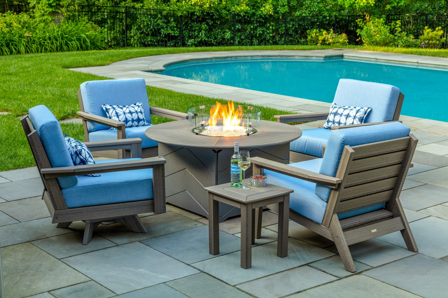 Seaside Casual Recycled Plastic Aura 50" Round Fire Table - LEAD TIME TO SHIP 4 TO 6 WEEKS