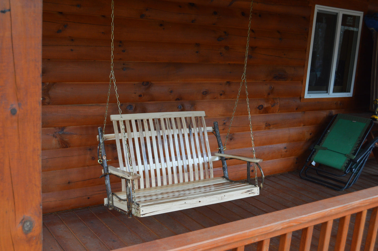 A&L Furniture Co. Timberlux Rustic Hickory 4' Porch Swing - LEAD TIME TO SHIP 10 BUSINESS DAYS