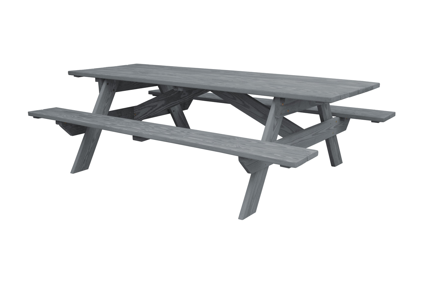 A&L Furniture Co. Pressure Treated Pine 8' Heavy Duty Park Picnic Table - Specify for FREE 2" Umbrella Hole - LEAD TIME TO SHIP 10 BUSINESS DAYS