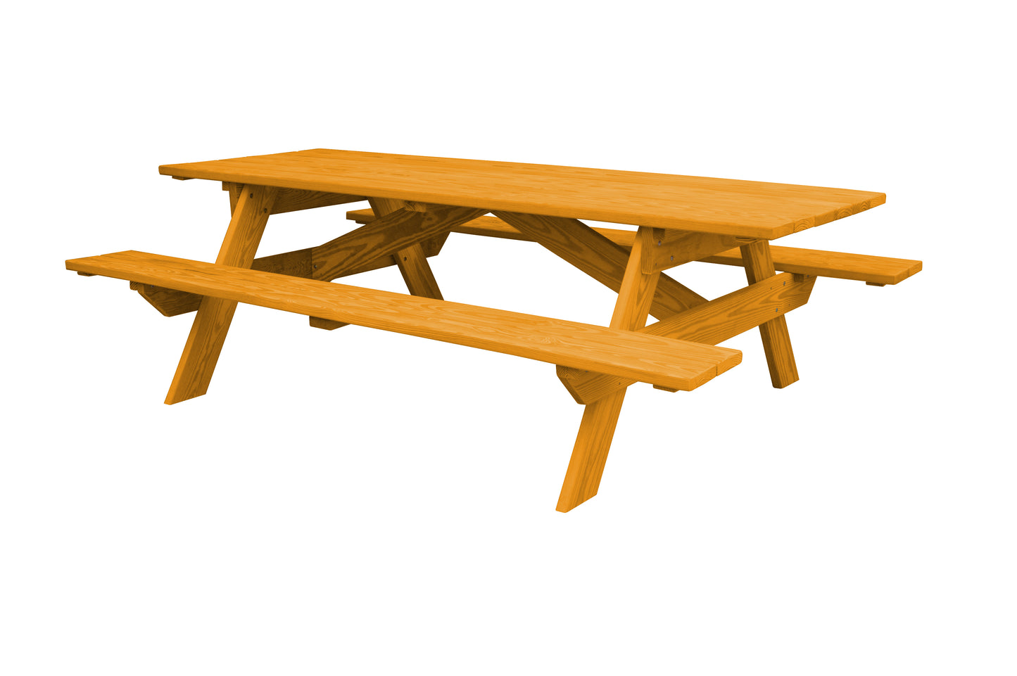 A&L Furniture Co. Pressure Treated Pine 8' Heavy Duty Park Picnic Table - Specify for FREE 2" Umbrella Hole - LEAD TIME TO SHIP 10 BUSINESS DAYS