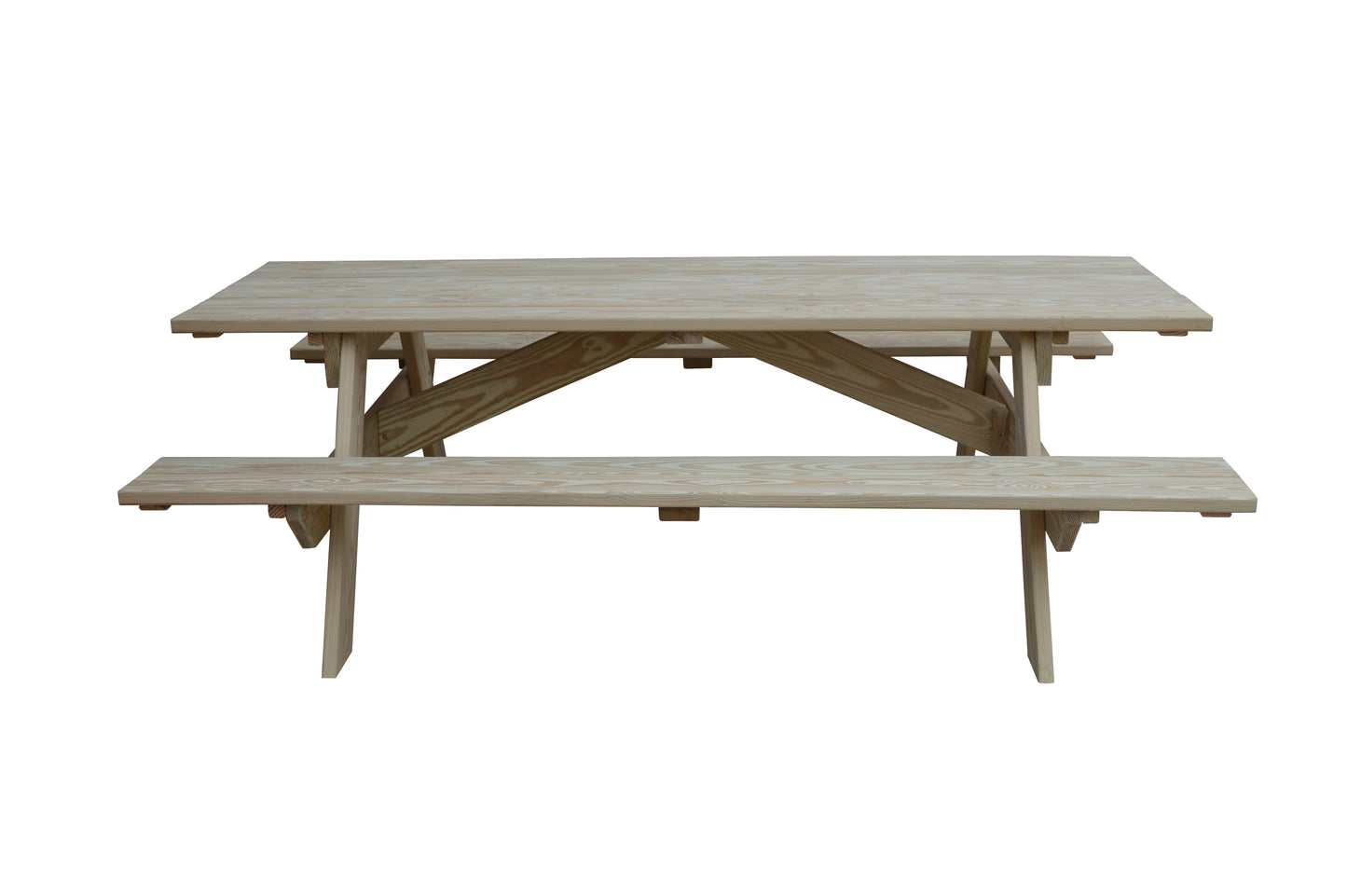 A&L Furniture Co. Pressure Treated Pine 8' Heavy Duty Park Picnic Table - Specify for FREE 2" Umbrella Hole - LEAD TIME TO SHIP 10 BUSINESS DAYS