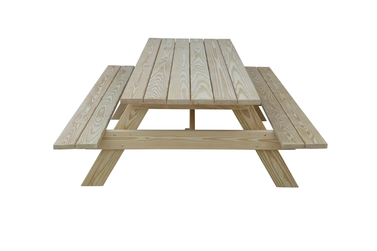 A&L Furniture Co. Pressure Treated Pine 8' Heavy Duty Park Picnic Table - Specify for FREE 2" Umbrella Hole - LEAD TIME TO SHIP 10 BUSINESS DAYS