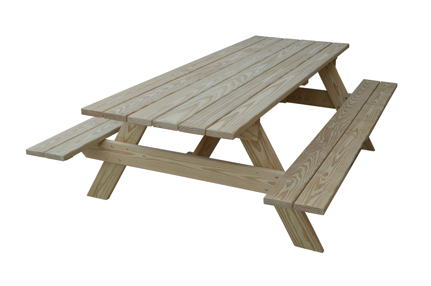 A&L Furniture Co. Pressure Treated Pine 8' Heavy Duty Park Picnic Table - Specify for FREE 2" Umbrella Hole - LEAD TIME TO SHIP 10 BUSINESS DAYS