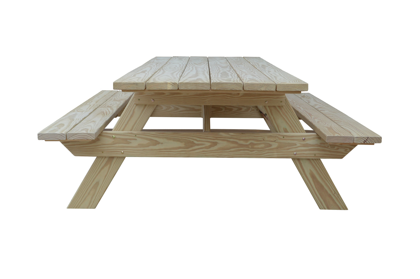 A&L Furniture Co. Pressure Treated Pine 8' Heavy Duty Park Picnic Table - Specify for FREE 2" Umbrella Hole - LEAD TIME TO SHIP 10 BUSINESS DAYS