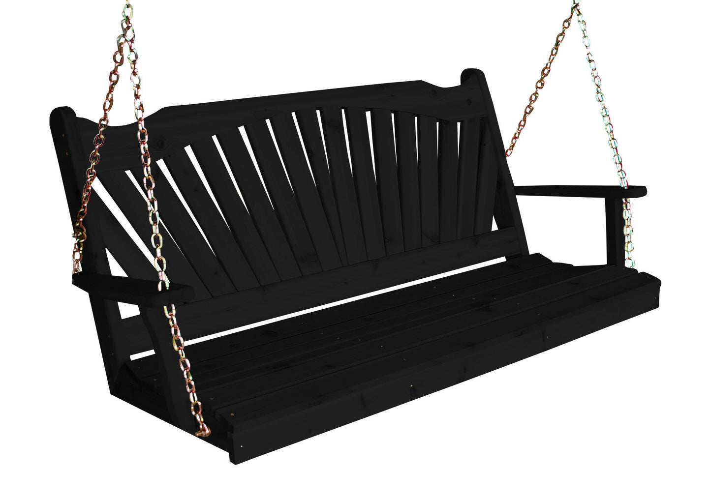 Regallion Outdoor Western Red Cedar 6' Fanback Swing - LEAD TIME TO SHIP 7 BUSINESS DAYS OR LESS