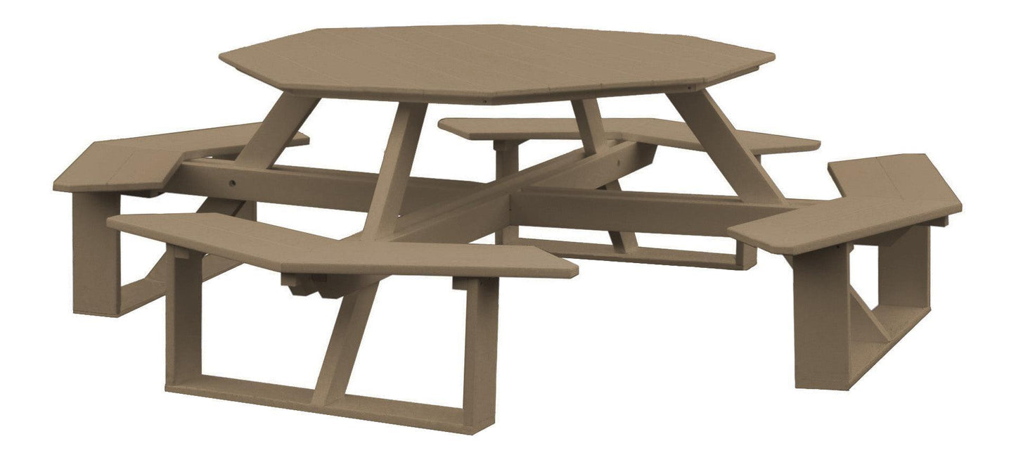 Bryton Park Poly Furniture Recycled Plastic 54" Octagon Walk-In Picnic Table - LEAD TIME TO SHIP 2 WEEKS OR LESS