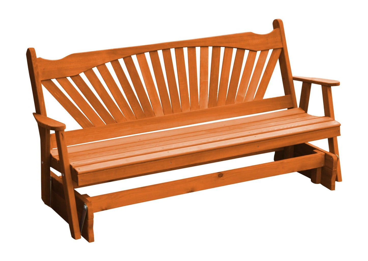 Regallion Outdoor Western Red Cedar 6' Fanback Glider - LEAD TIME TO SHIP 7 BUSINESS DAYS OR LESS