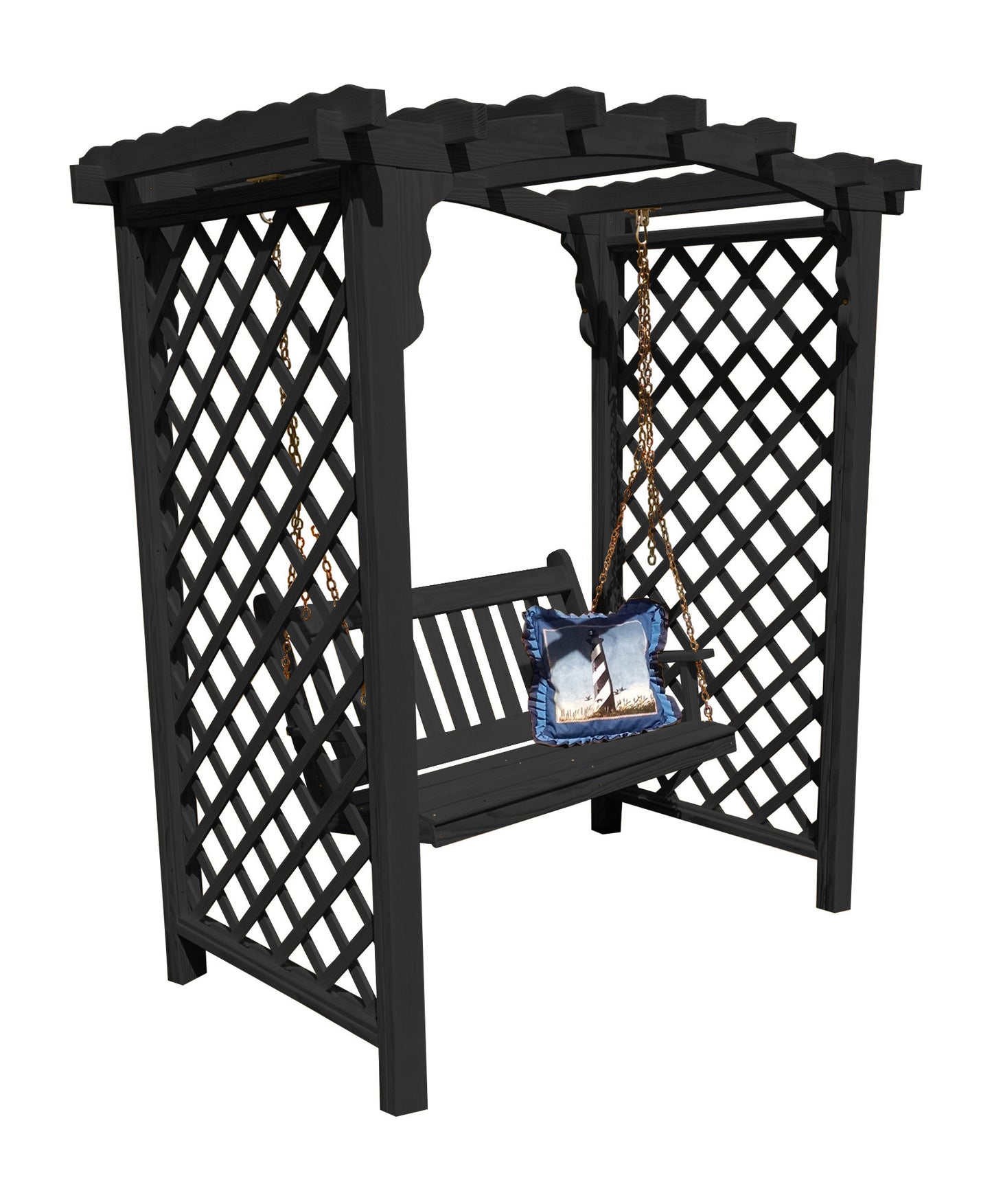 Backyard Crafts 6' Jamesport Pressure Treated Pine Arbor & Swing - LEAD TIME TO SHIP 10 BUSINESS DAYS