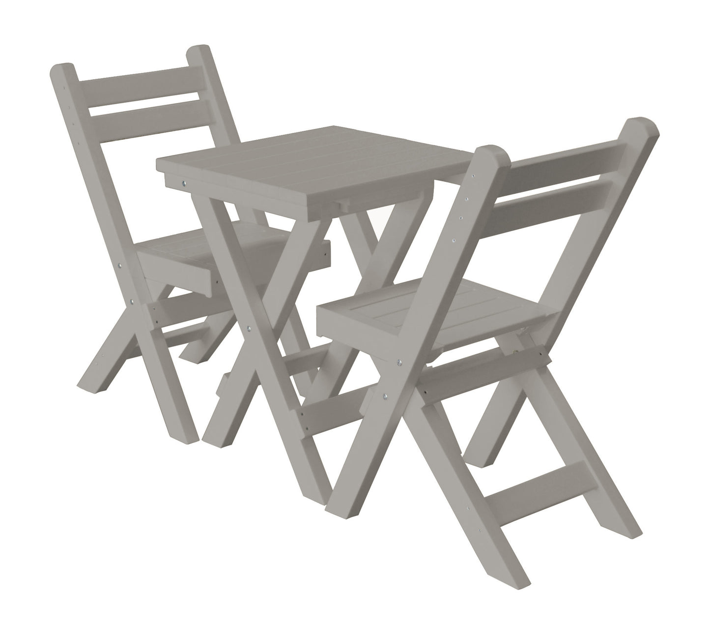 Bryton Park Poly Furniture Recycled Plastic Amish Coronado Square Folding Bistro Set - LEAD TIME TO SHIP 10 BUSINESS DAYS