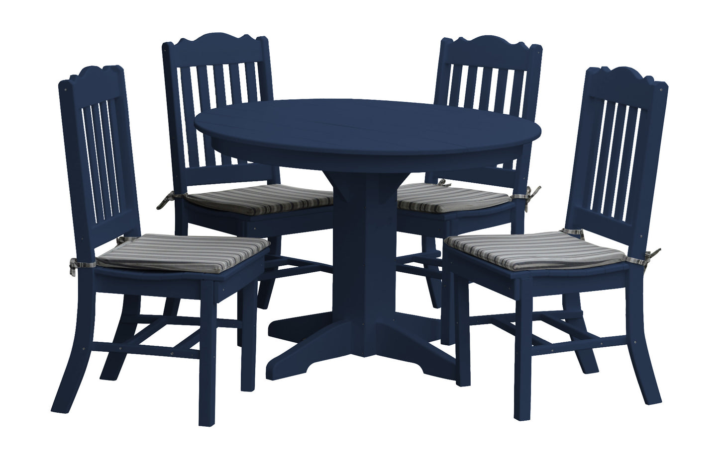 Bryton Park Poly Furniture Recycled Plastic Round Table with Royal Dining Chairs 5 Piece Dining Set (DINING HEIGHT) - LEAD TIME TO SHIP 3 WEEKS OR LESS
