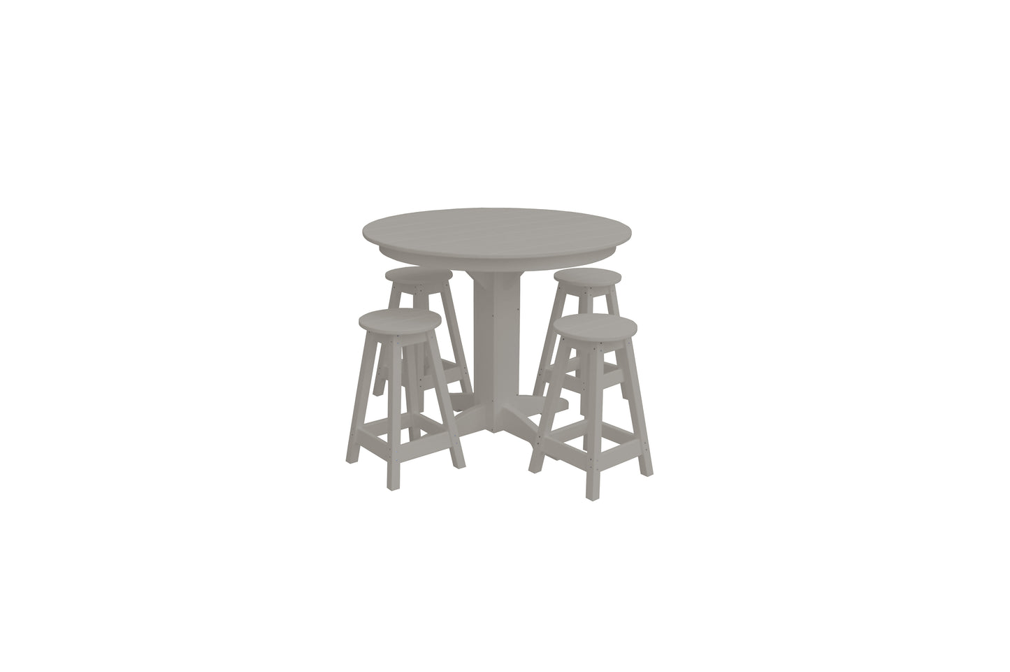Bryton Park Poly Furniture Recycled Plastic 44in. Balcony Table with 4 Round Counter Stools 5 Piece Set (Counter Height) - LEAD TIME TO SHIP 10 BUSINESS DAYS