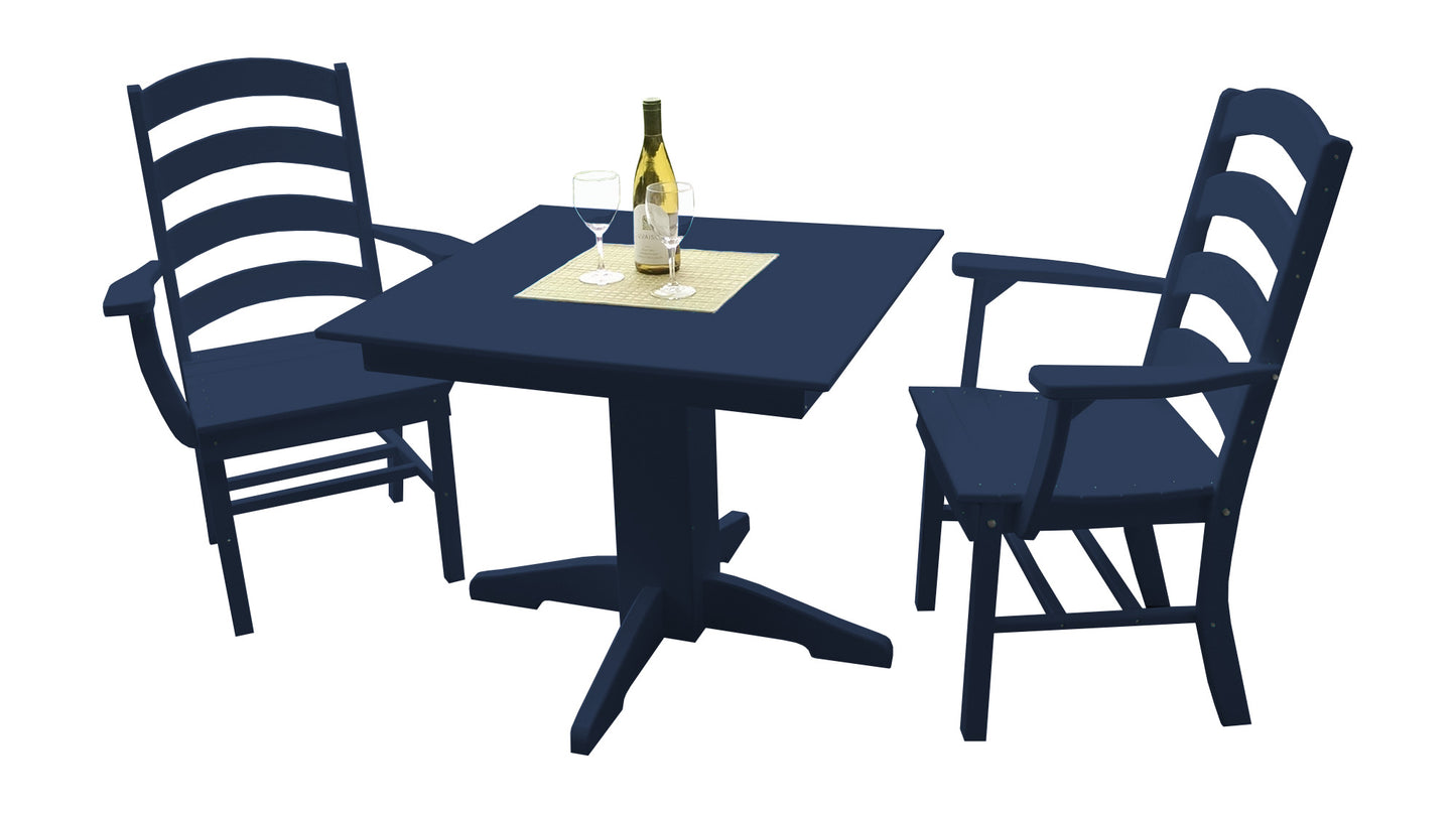 Bryton Park Poly Furniture Recycled Plastic 3 Piece Square Table Dining Set - LEAD TIME TO SHIP 3 WEEKS OR LESS