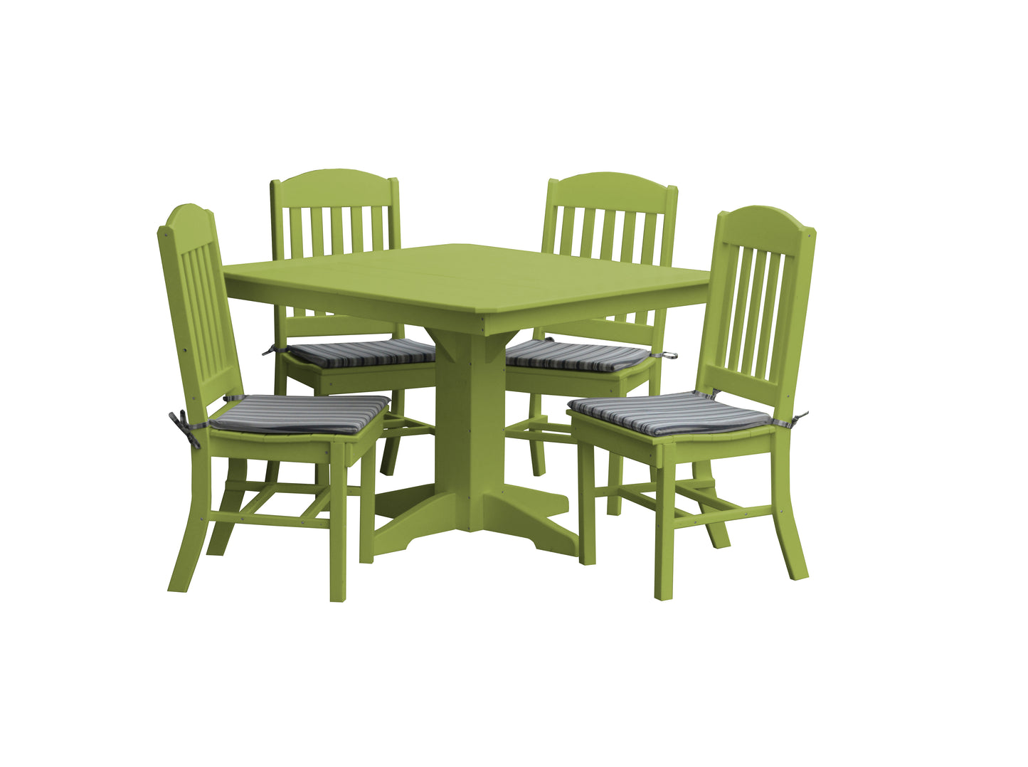 Bryton Park Poly Furniture Recycled Plastic Square Table with Classic Chairs 5 Piece Dining Set - LEAD TIME TO SHIP 3 WEEKS OR LESS