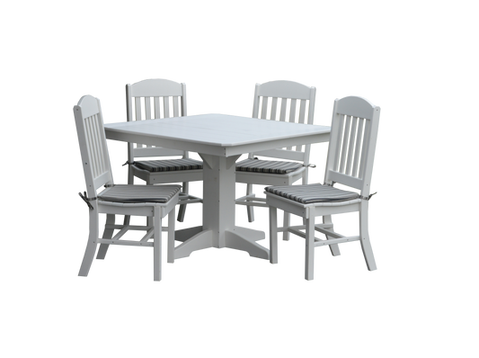 Bryton Park Poly Furniture Recycled Plastic Square Table with Classic Chairs 5 Piece Dining Set - LEAD TIME TO SHIP 3 WEEKS OR LESS