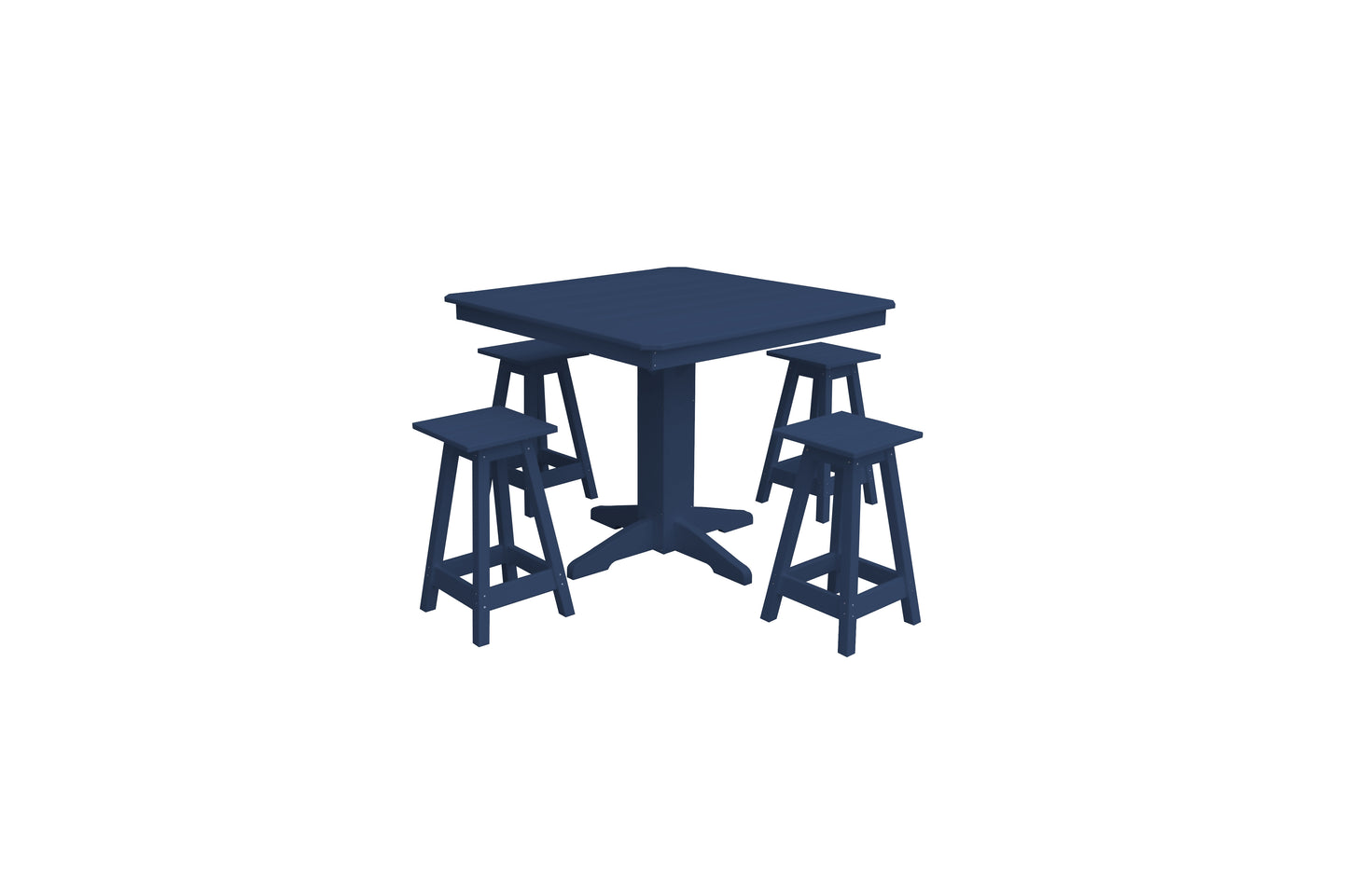 Bryton Park Poly Furniture Recycled Plastic 44in. Square Counter Table with Counter Stools 5 Piece Set (Counter Height) - LEAD TIME TO SHIP 10 BUSINESS DAYS