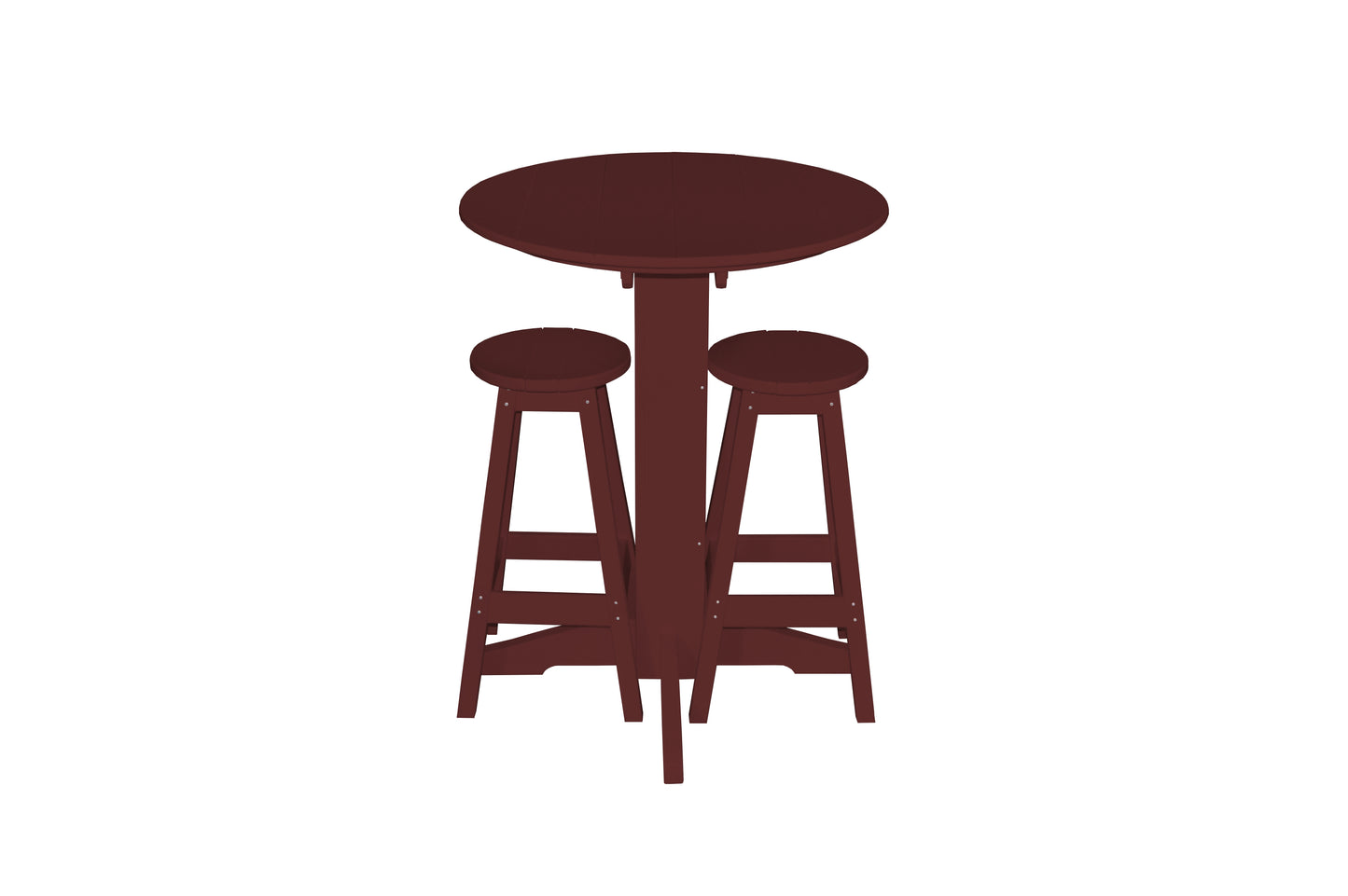 Bryton Park Poly Furniture Recycled Plastic 3 Piece Bar Set with 33" Round Table - LEAD TIME TO SHIP 10 BUSINESS DAYS