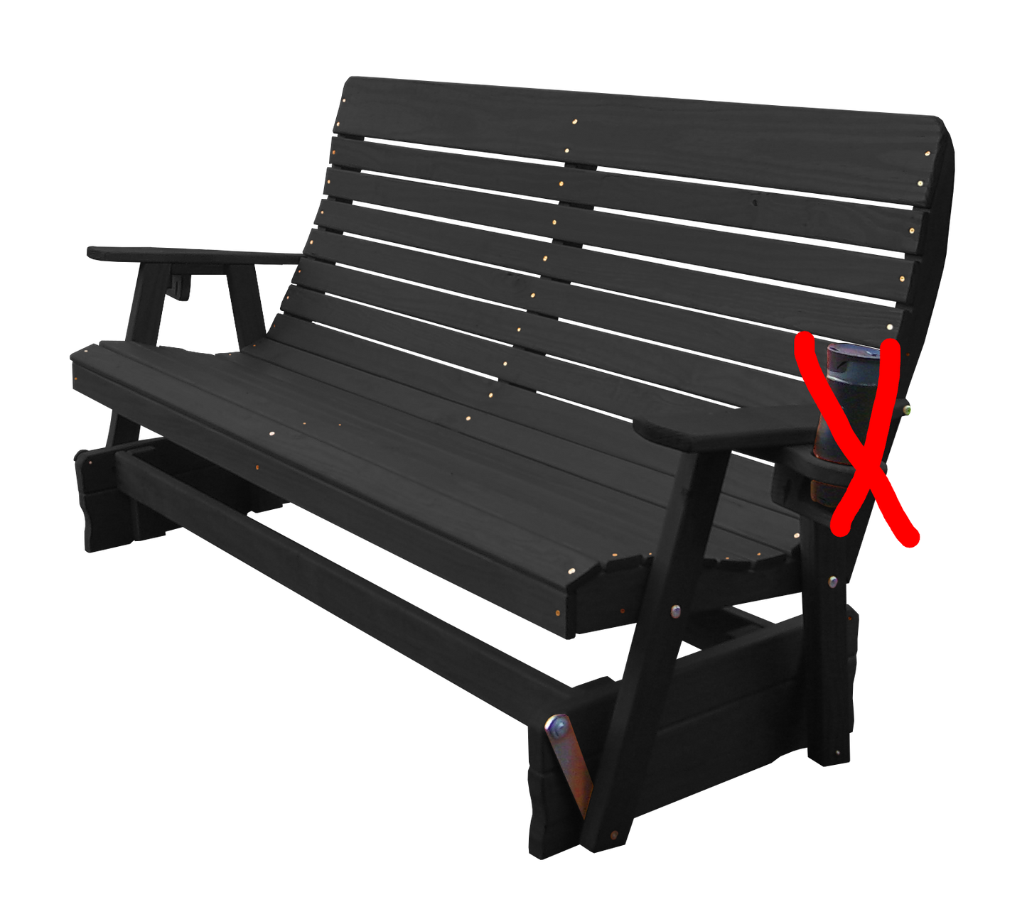 A&L Furniture Co. Pressure Treated Pine 6' Highback Glider - LEAD TIME TO SHIP 10 BUSINESS DAYS