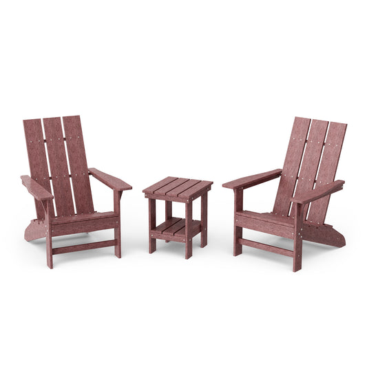 Wildridge Freedom 3-Piece Modern Adirondack Set With Side Table - LEAD TIME TO SHIP 3 WEEKS OR LESS