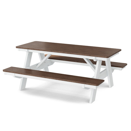 Wildridge Heritage 72" Picnic Table With Attached Benches - LEAD TIME TO SHIP 2 WEEKS OR LESS